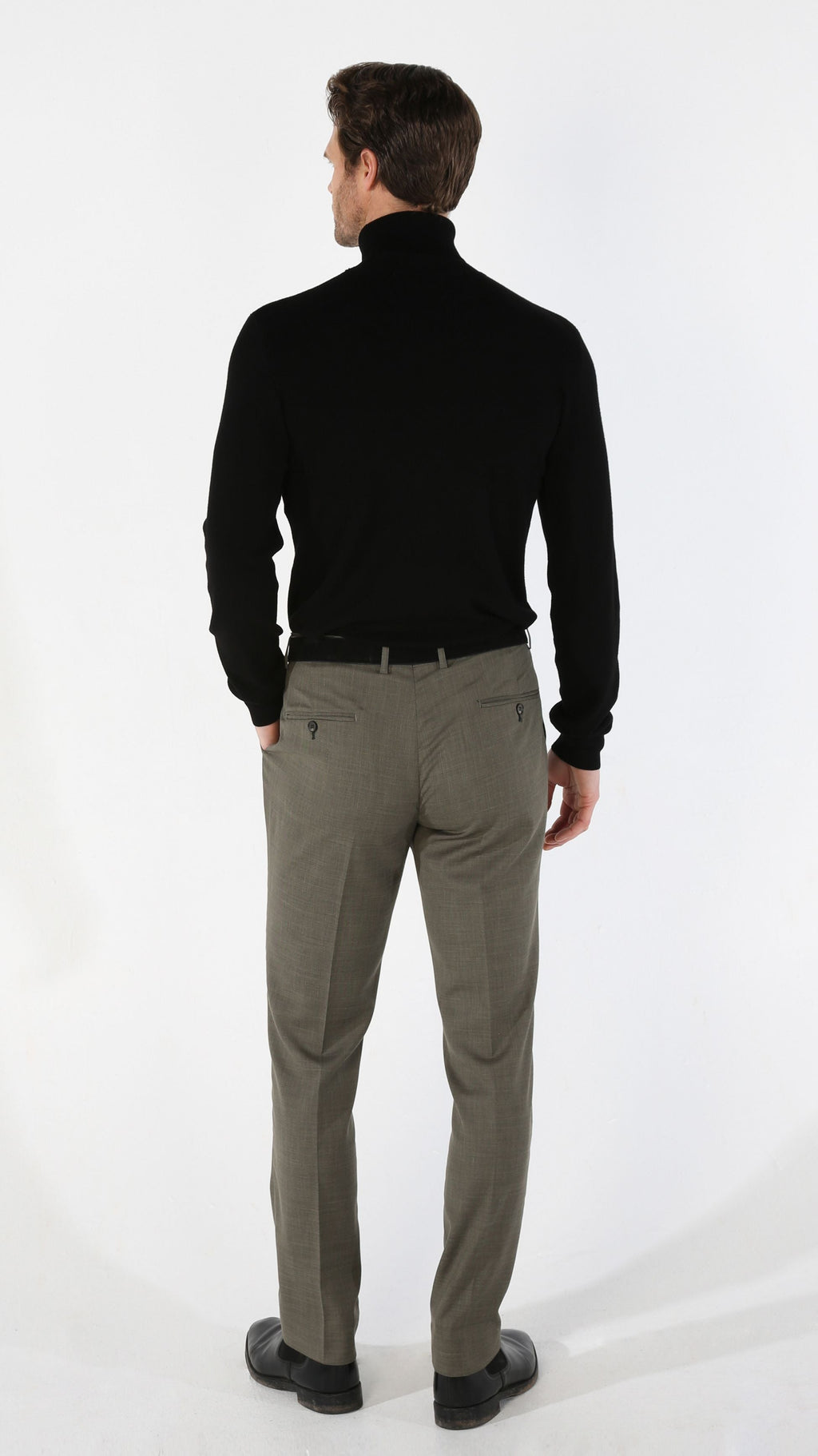 Men's Tailored Fit Plaid Suit Trousers - KURT - Sage Green