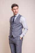 Mens grey puppytooth wool blend slim fit waistcoat Bond