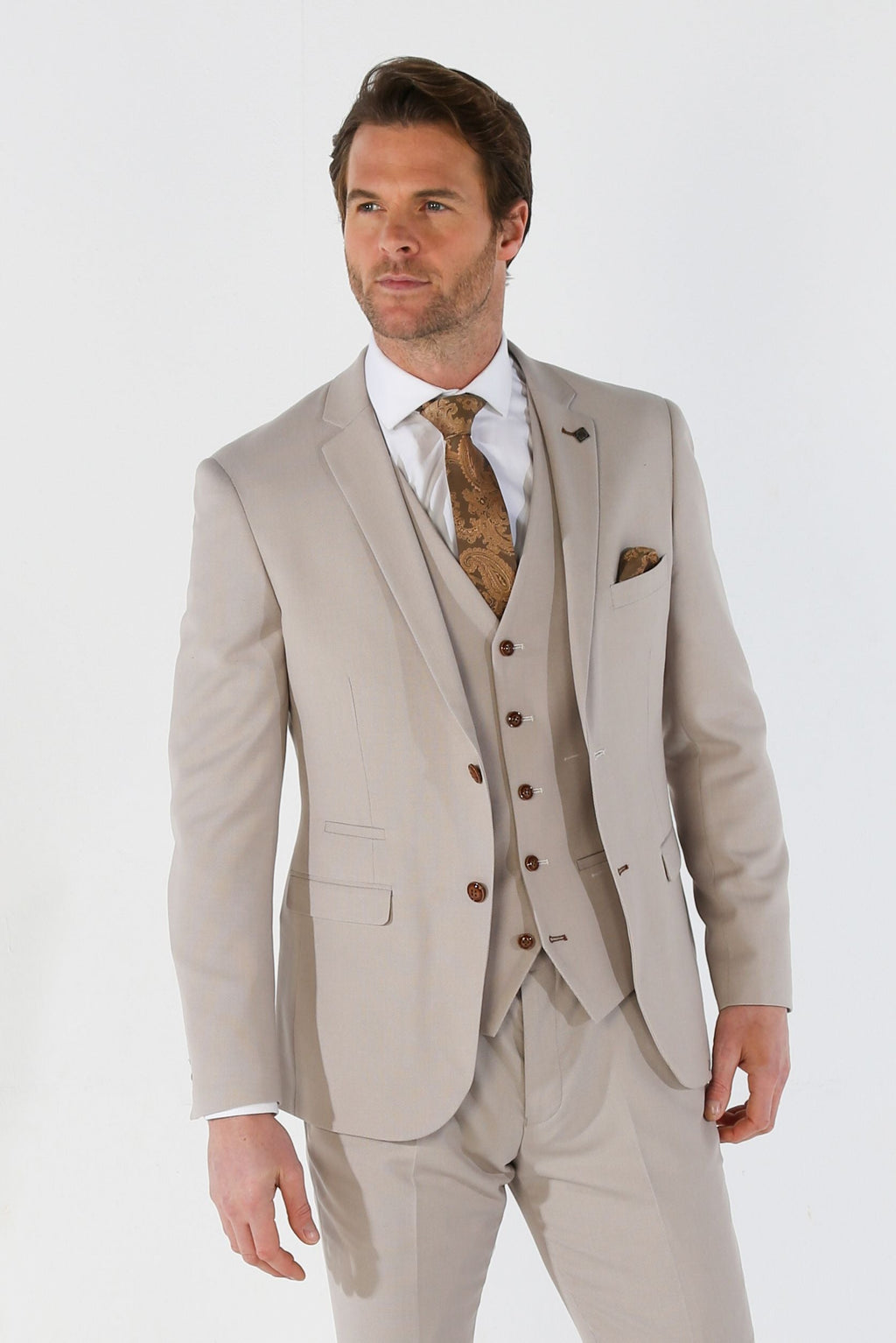 MAYFAIR Stone Beige Men's Tailored Fit Formal Suit