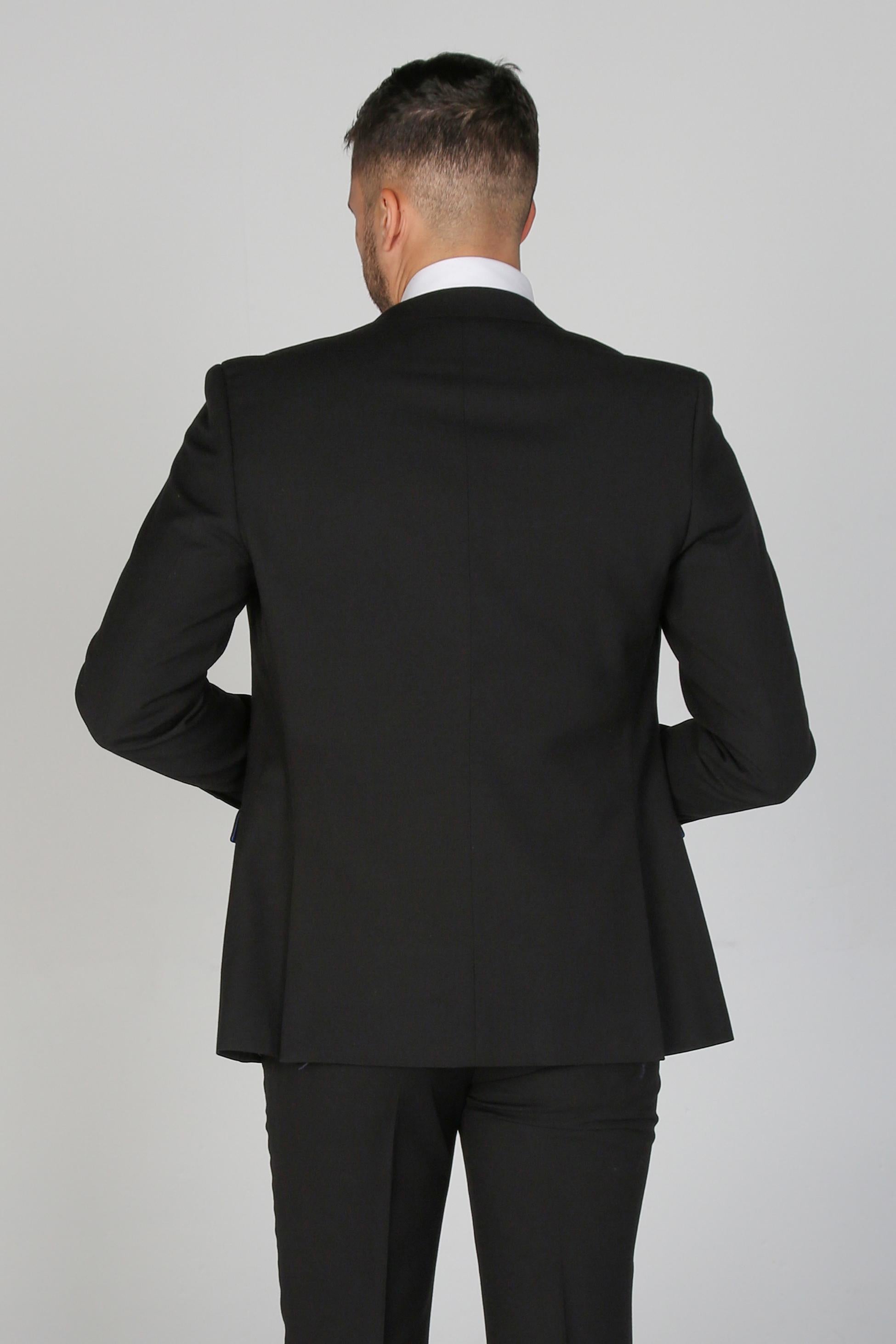 Mens Black Tailored Fit Suit Jacket MAYFAIR