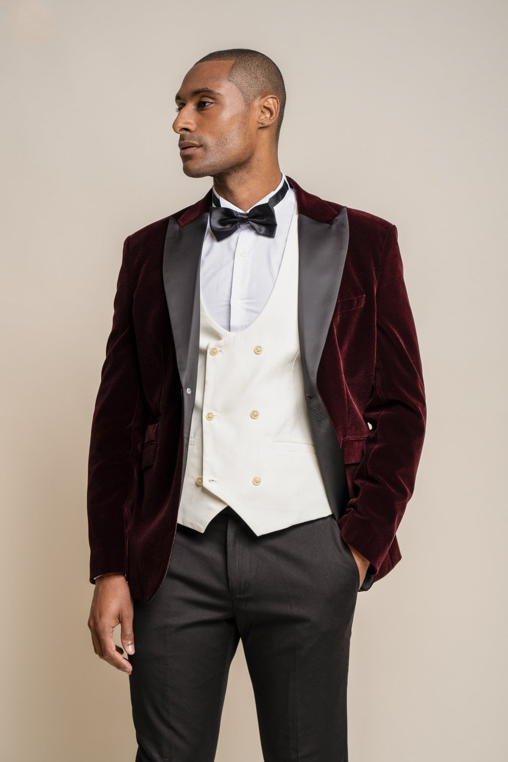 Mens wine slim fit velvet tuxedo blazer ROSA premium styling