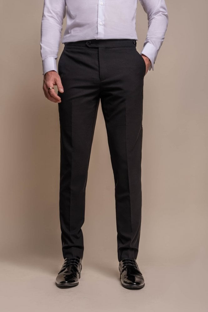 ASPEN Black Men's Slim Fit Wool Blend Tuxedo Dinner Suit