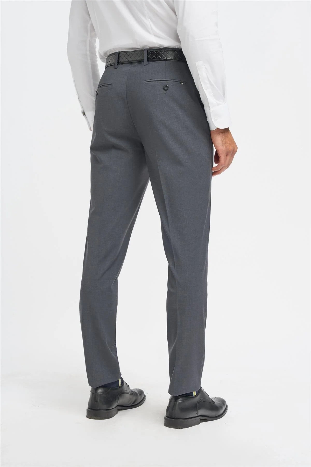 BOND Charcoal Grey Men's Wool Blend Slim Fit Suit
