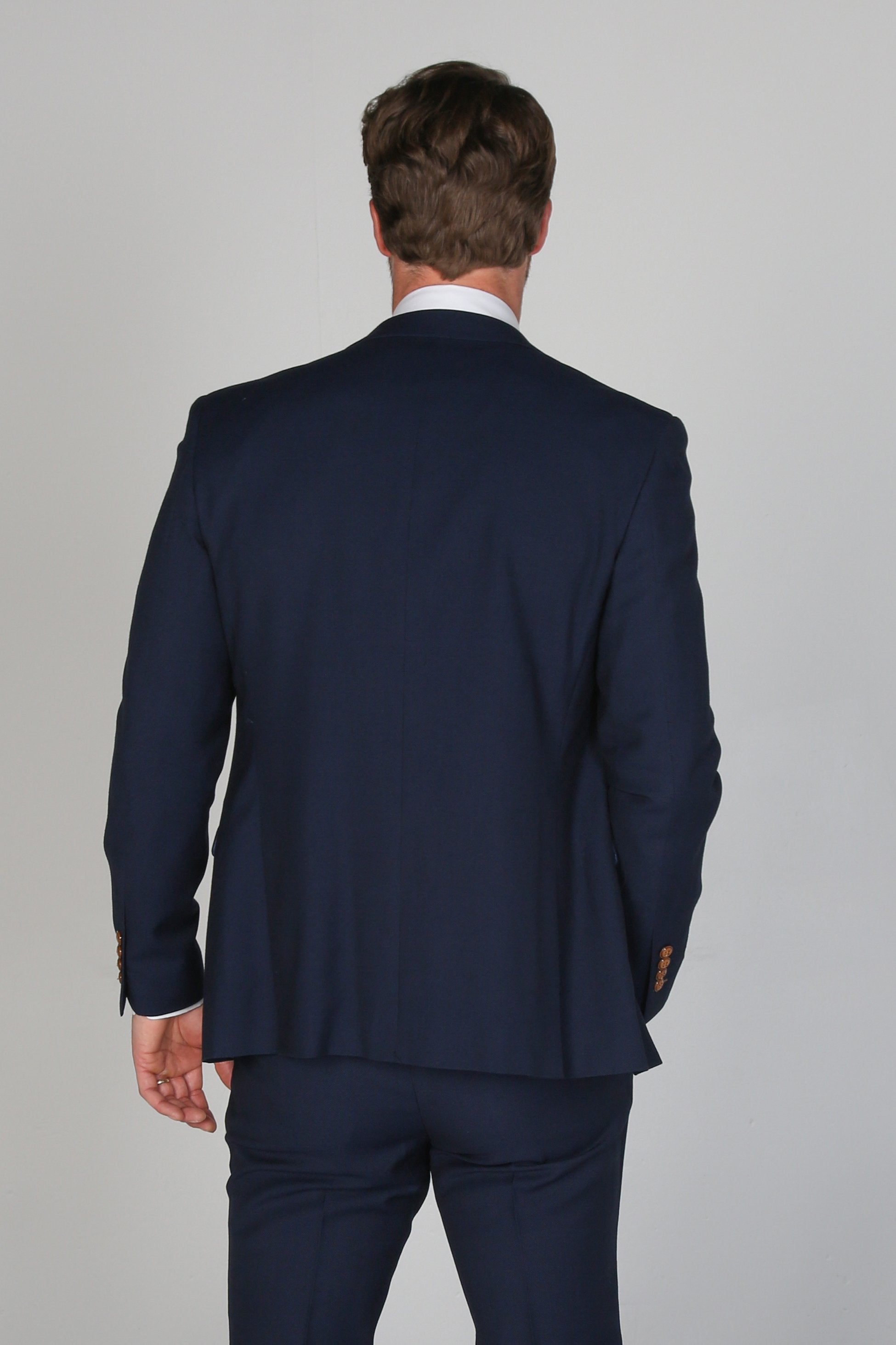 Mens Navy Tailored Fit Suit Jacket MAYFAIR
