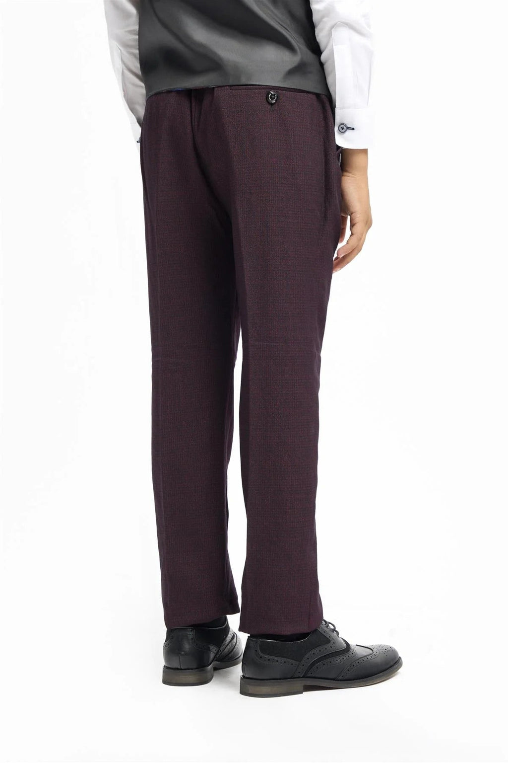 3-Piece Slim Suit for Boys – Wine