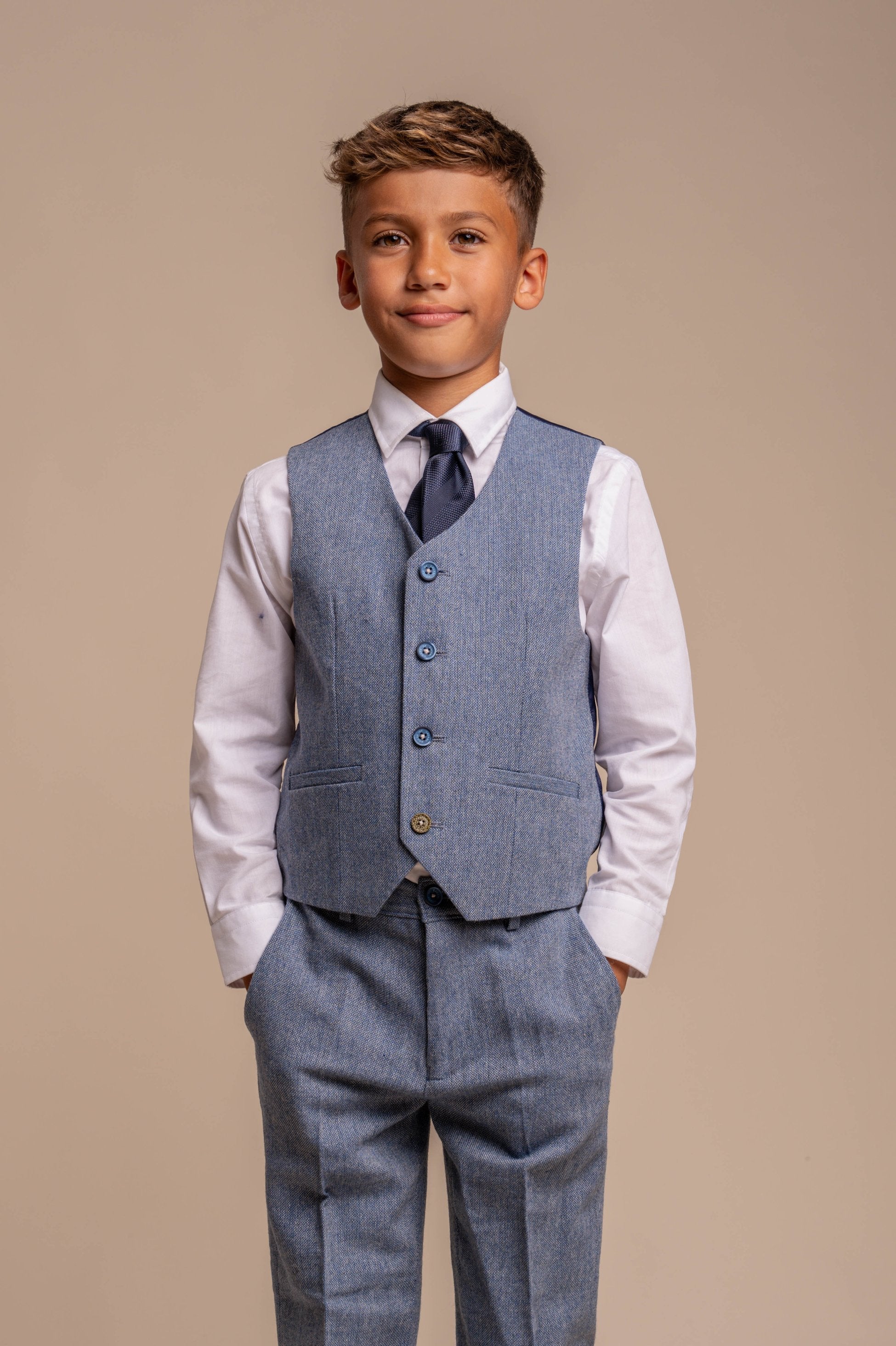 Slim Blue Suit for Boys – Light Blue