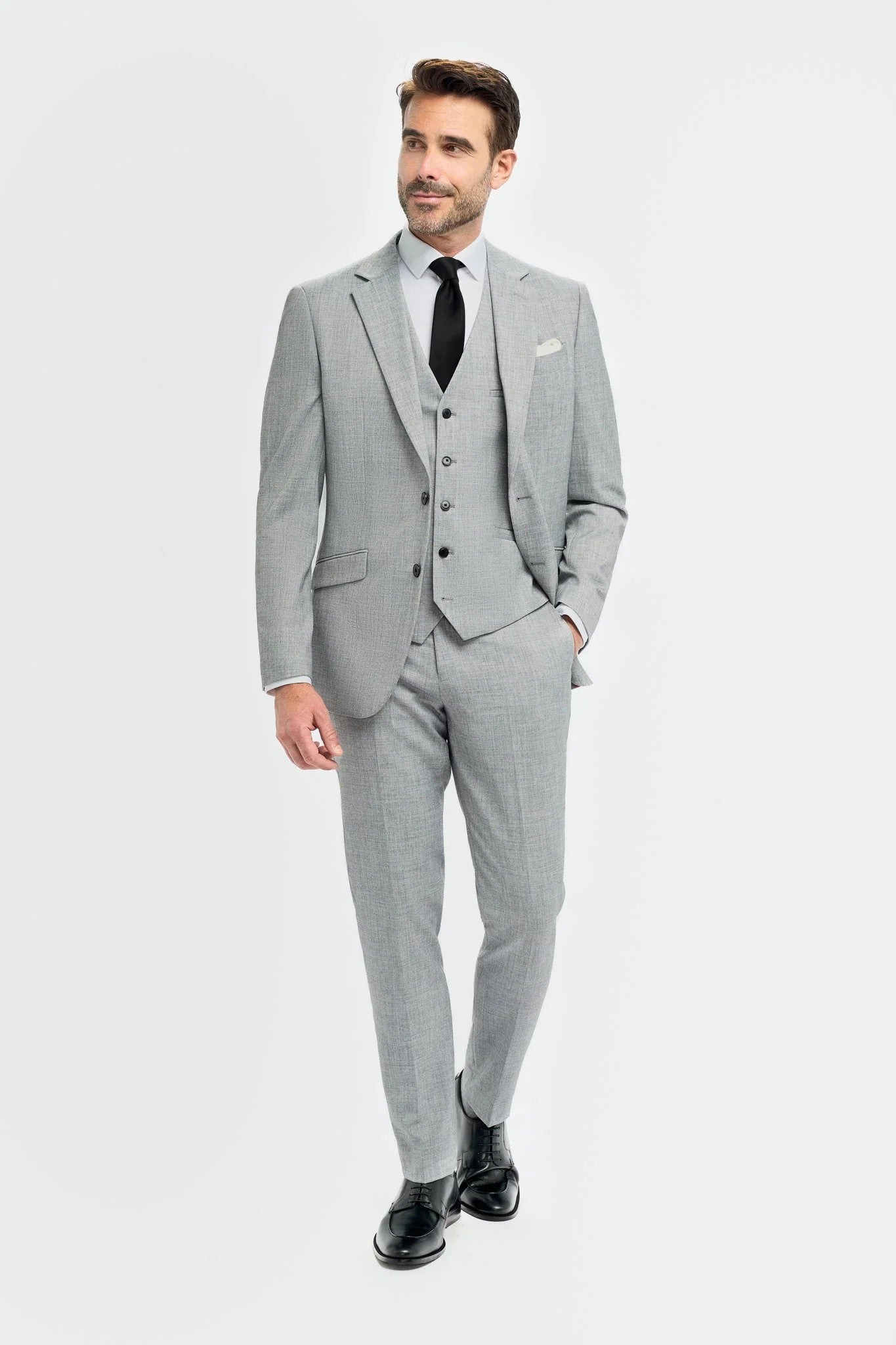 Mens Grey Premium Slim Fit Suit MALIBU