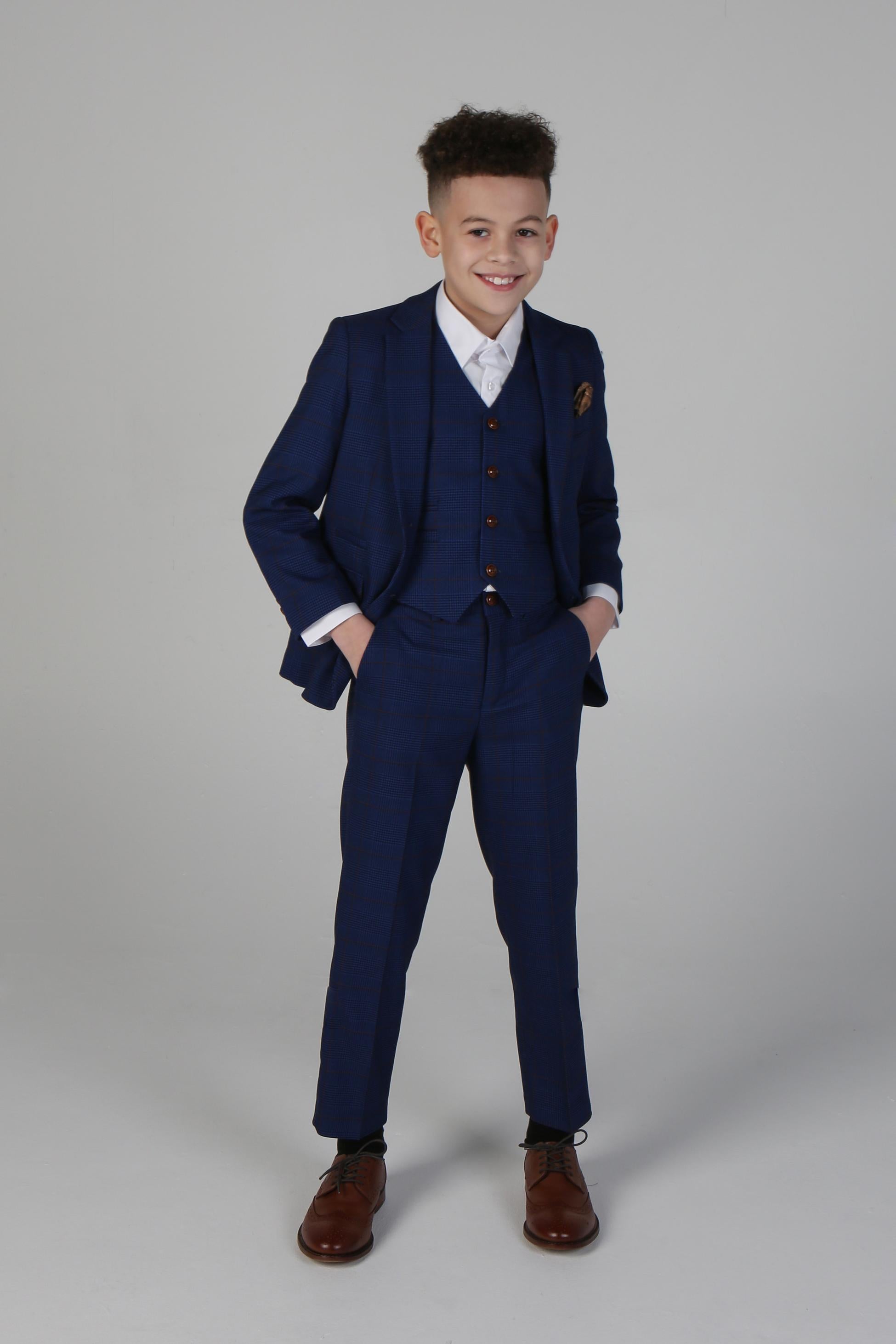 Tailored Navy Suit for Boys – Royal Blue