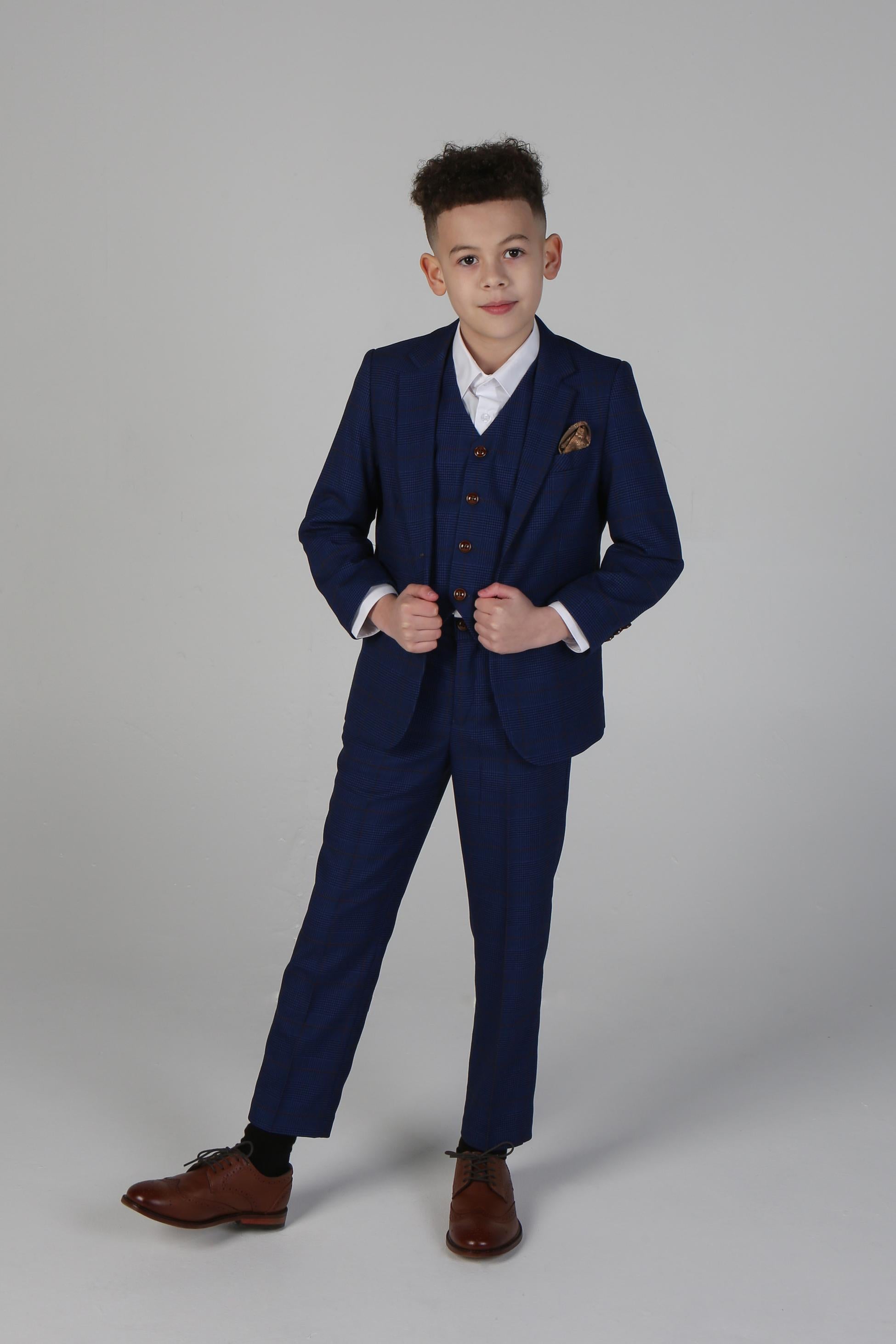 Tailored Navy Suit for Boys – Royal Blue
