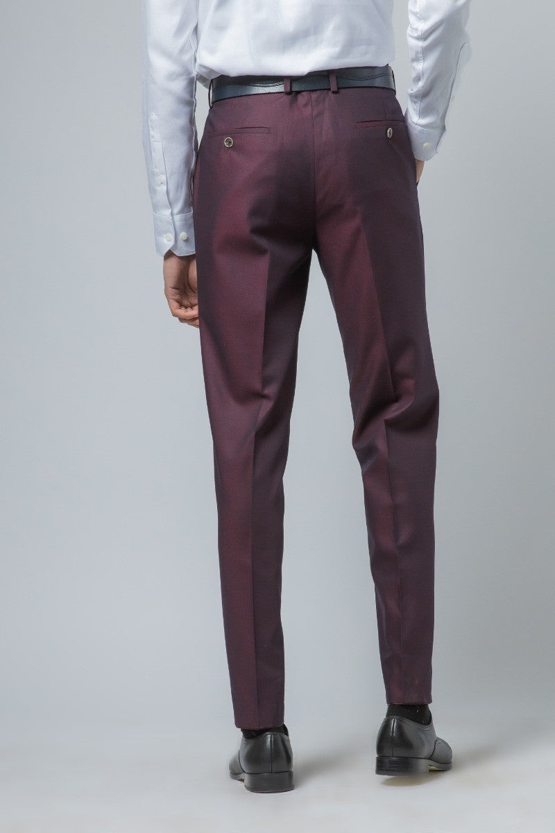 Lincoln Burgundy Men's Slim Fit Suit