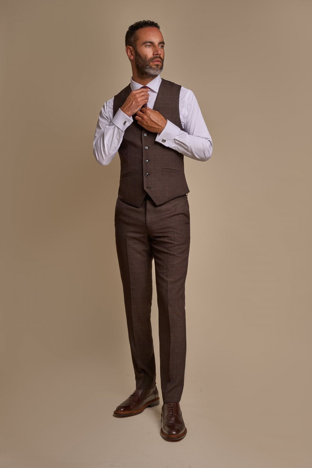 3-Piece Brown Suit for Men – Brown
