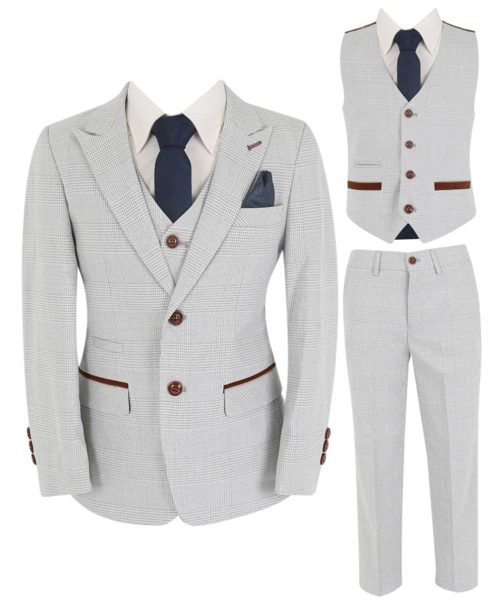 Tailored Beige Suit for Boys – Stone Beige