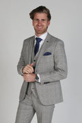 Men's Hugo Graphite Grey Tweed Windowpane Formal Suit