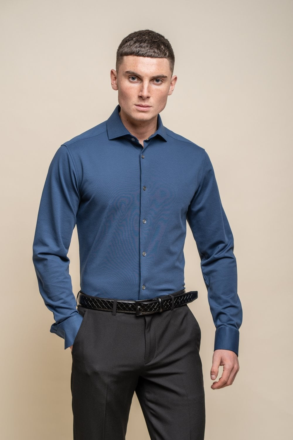 Men’s slim fit classic cotton shirt workwear plain