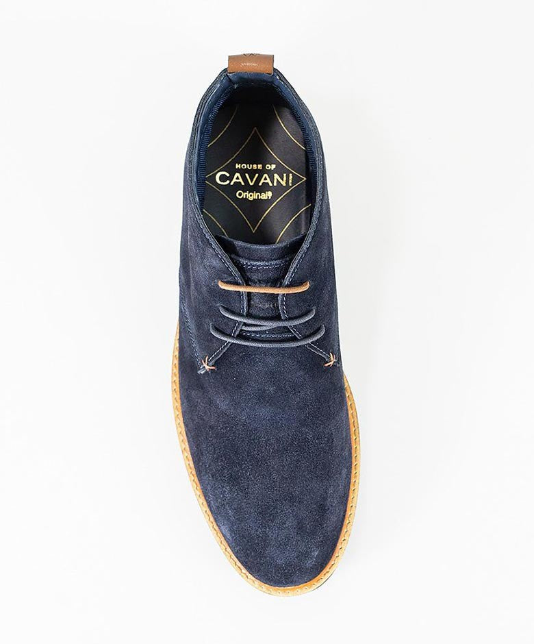 Mens Navy Blue Suede Chukka Boots SAHARA