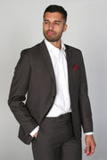 Mens charcoal tailored fit formal suit jacket CHARLES business style