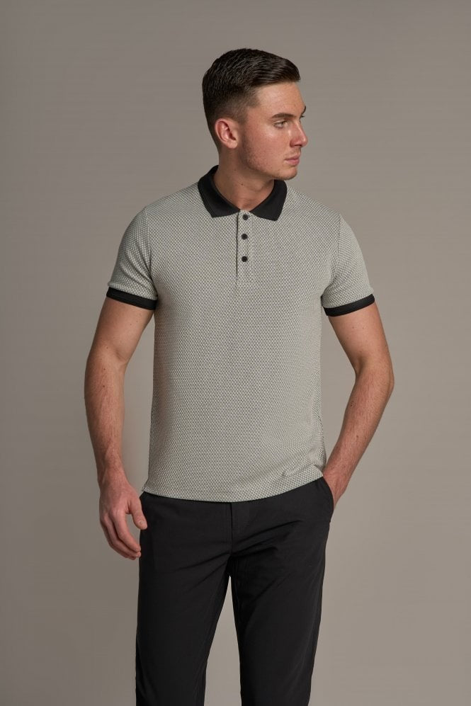 Men’s polo shirt, knit contrast collar, short sleeve