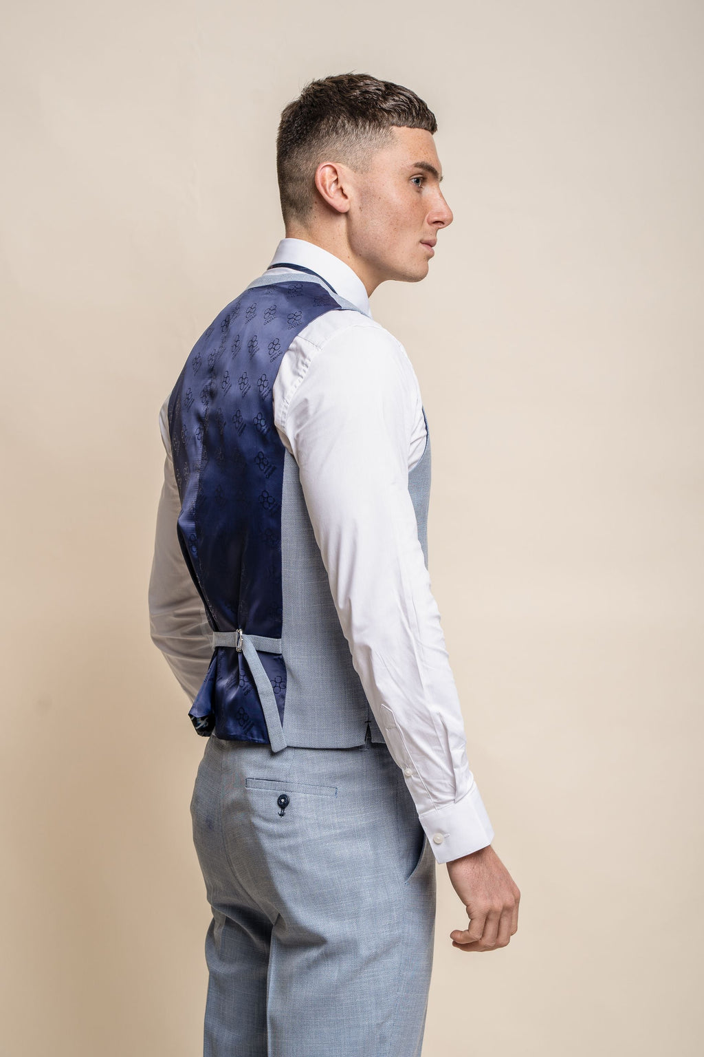 Mens Sky Blue Slim Fit Formal Waistcoat MIAMI