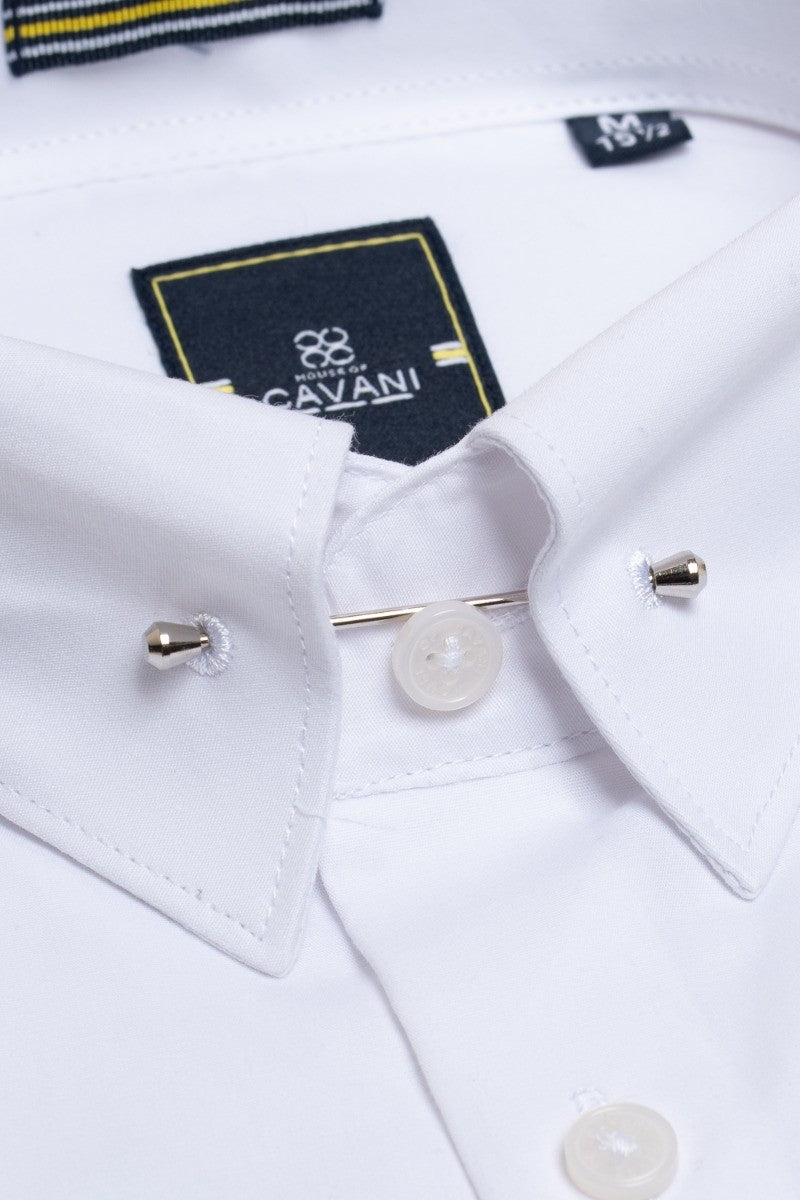 Mens Diaz White Formal Slim Fit Cotton Long Sleeve Shirt