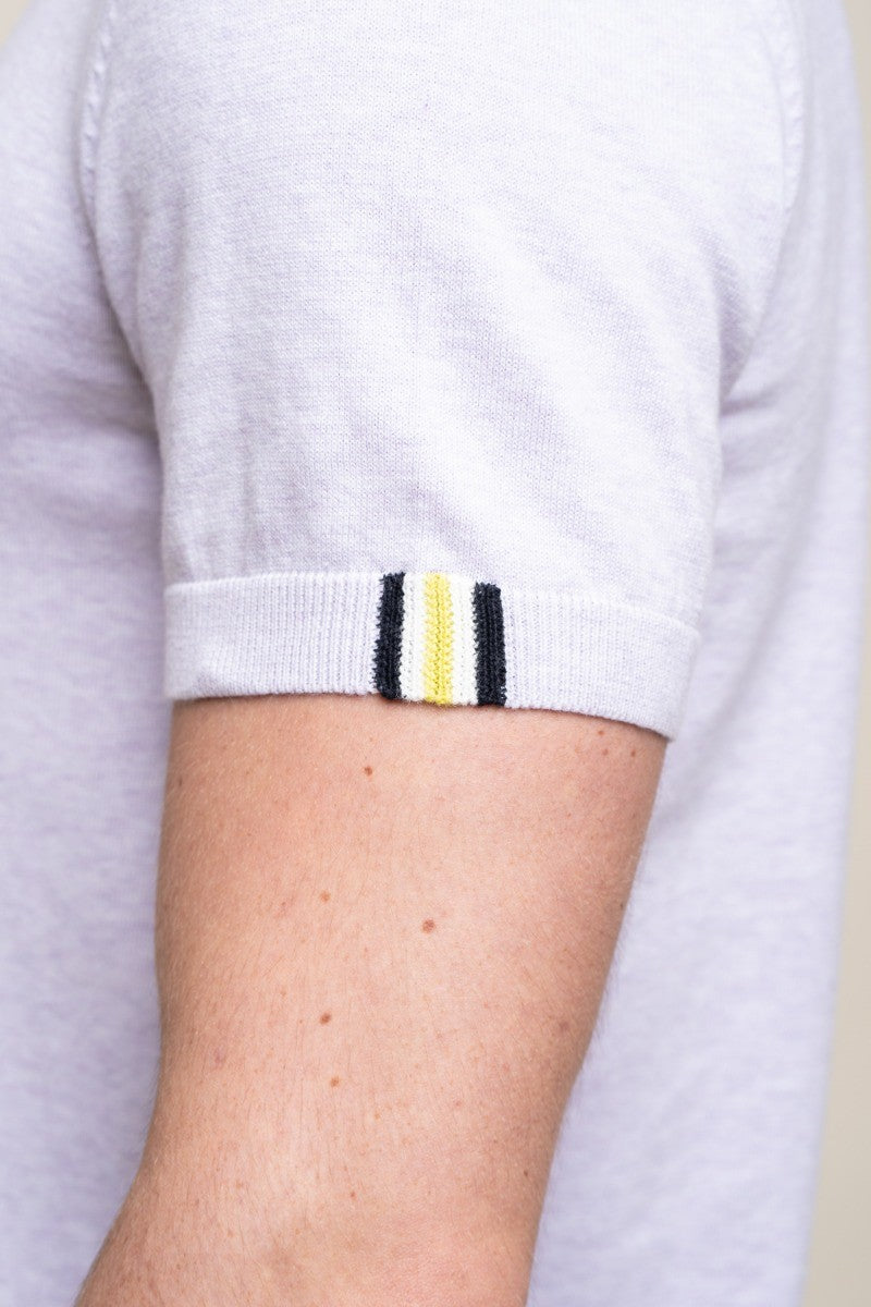 Mens Lavender Short Sleeve Cotton Polo Shirt DINO