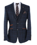 Tailored fit tweed check 3-piece suit on man, sold separately