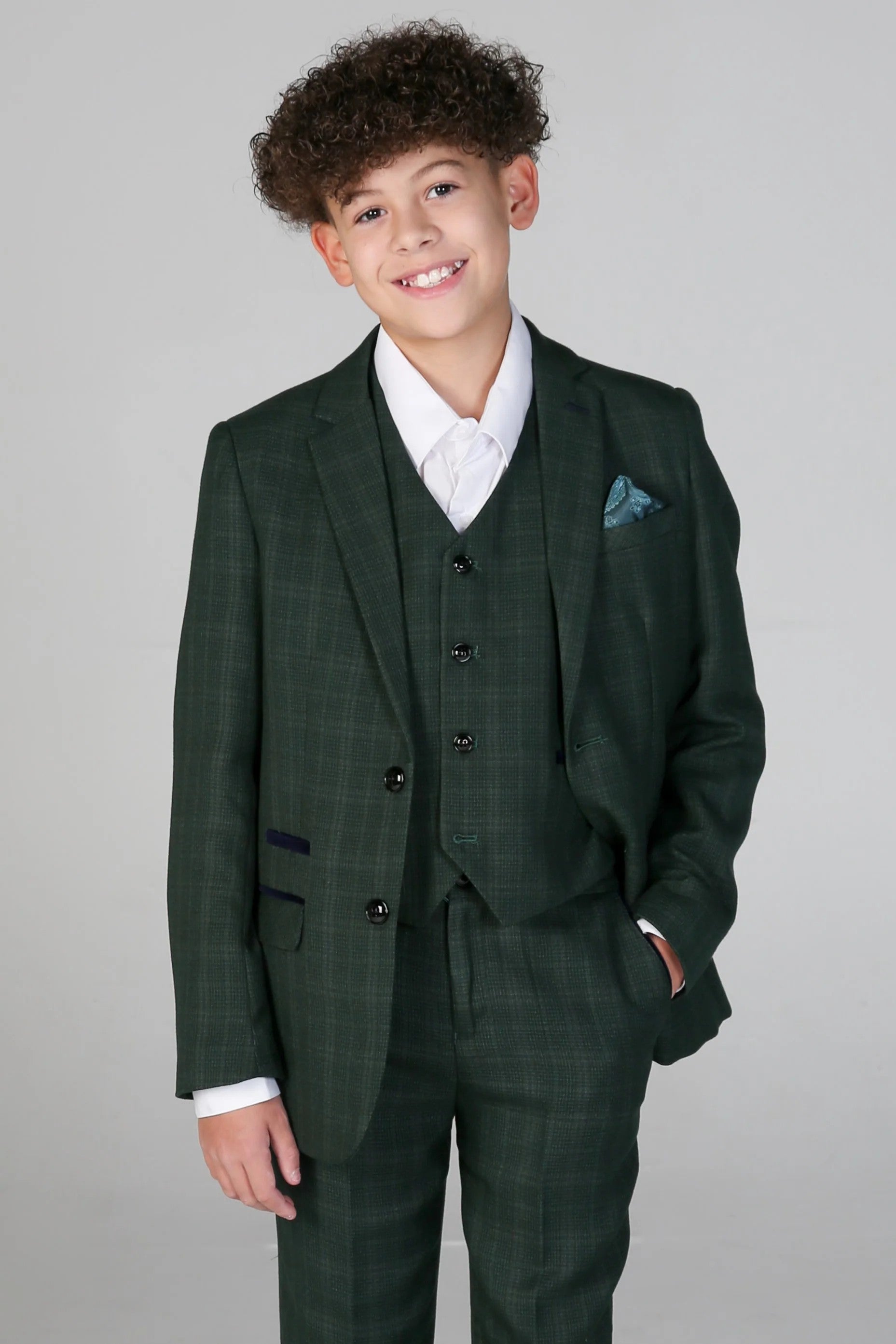 boys’ 3-piece tweed check tailored fit formal suit
