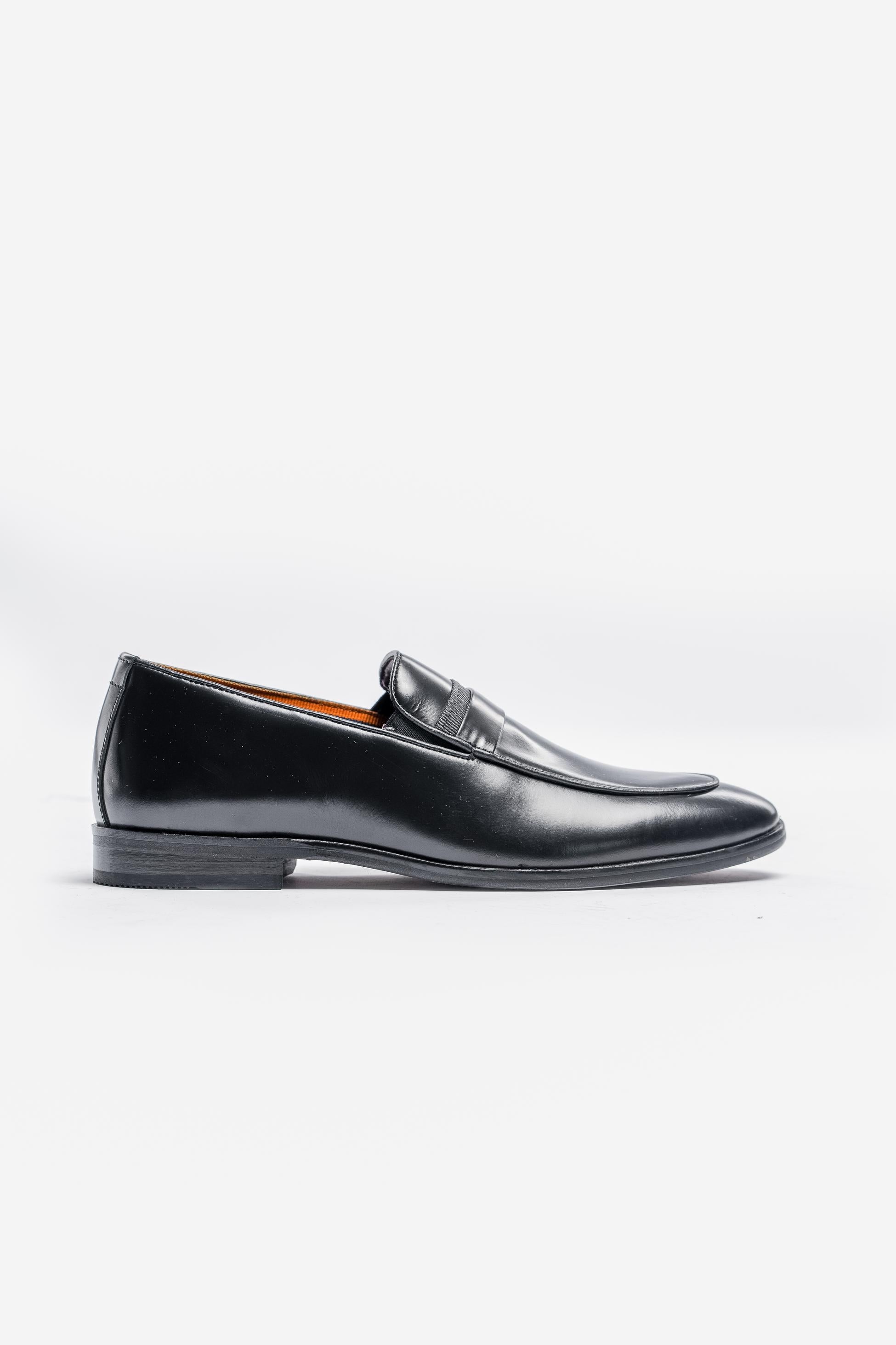 Mens Black Classic Slip On Loafers RENO