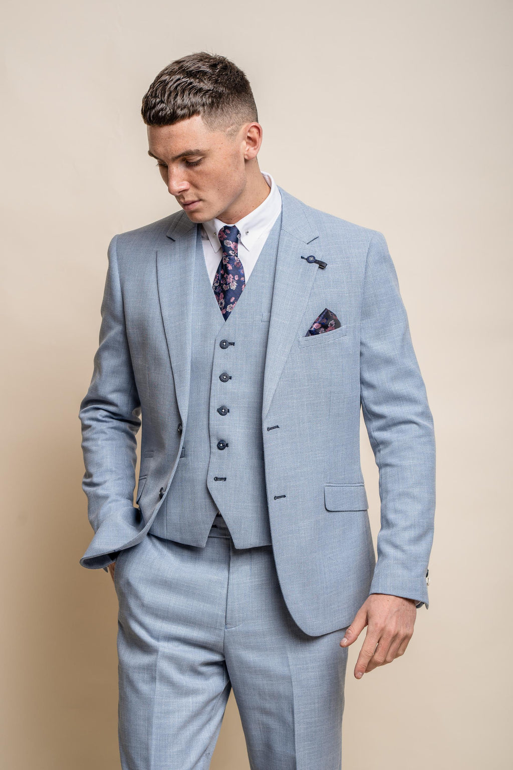 MIAMI Sky Blue Men's Slim Fit Formal Suit