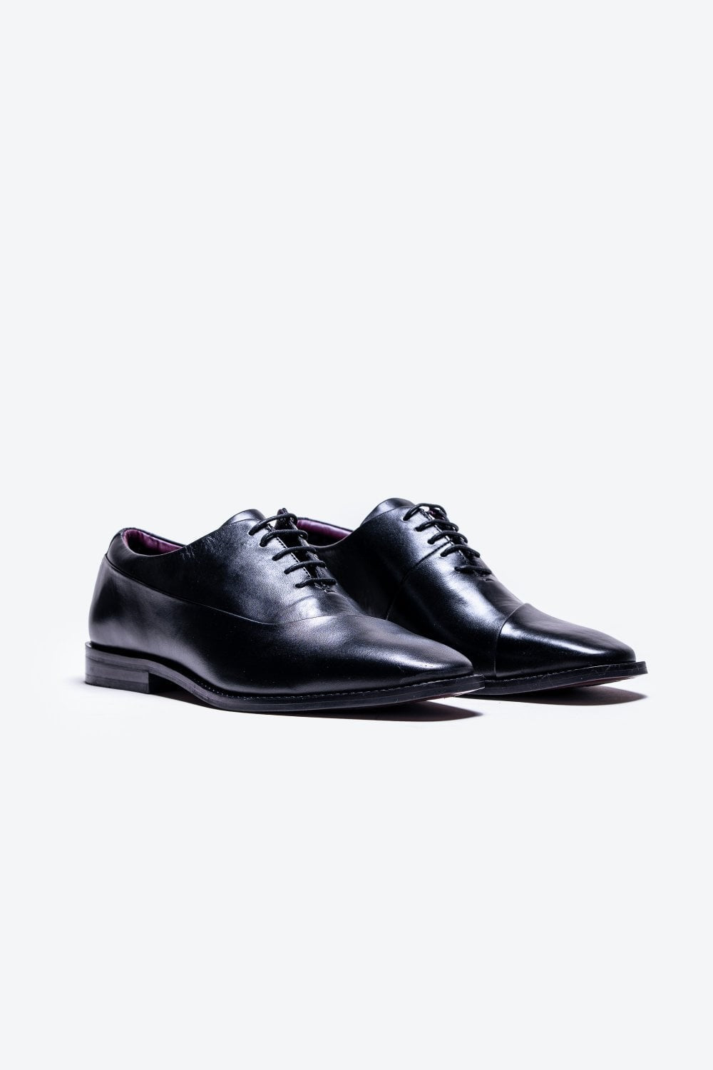 Men's black genuine leather oxford shoes, SEVILLE.