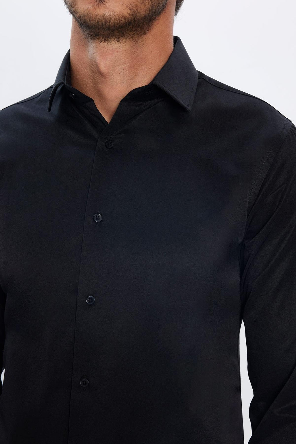 Mens Dimi Dotti Black Cotton Blend Slim Fit Dress Shirt