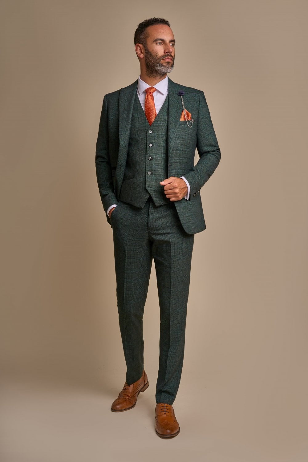 3-Piece Green Suit for Men – Olive Green