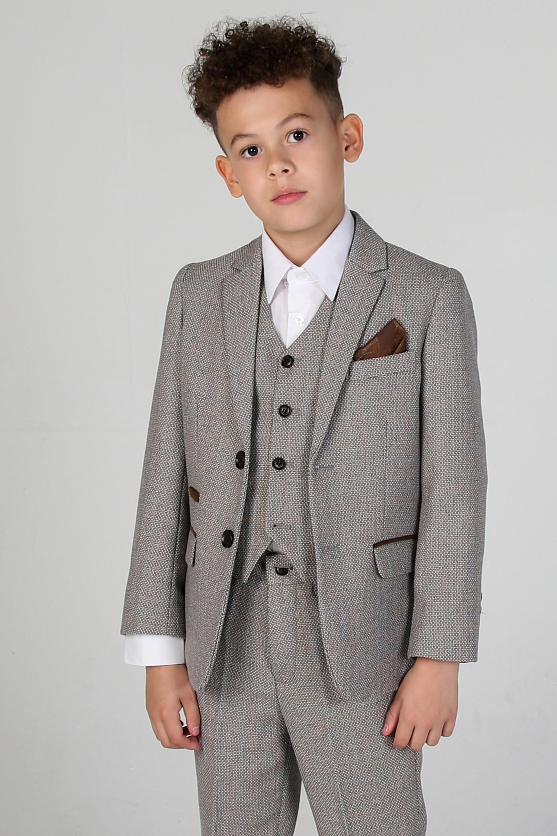 boys’ pageboy tweed 3-piece tailored fit suit