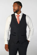 Mens navy wool blend formal waistcoat Oscar