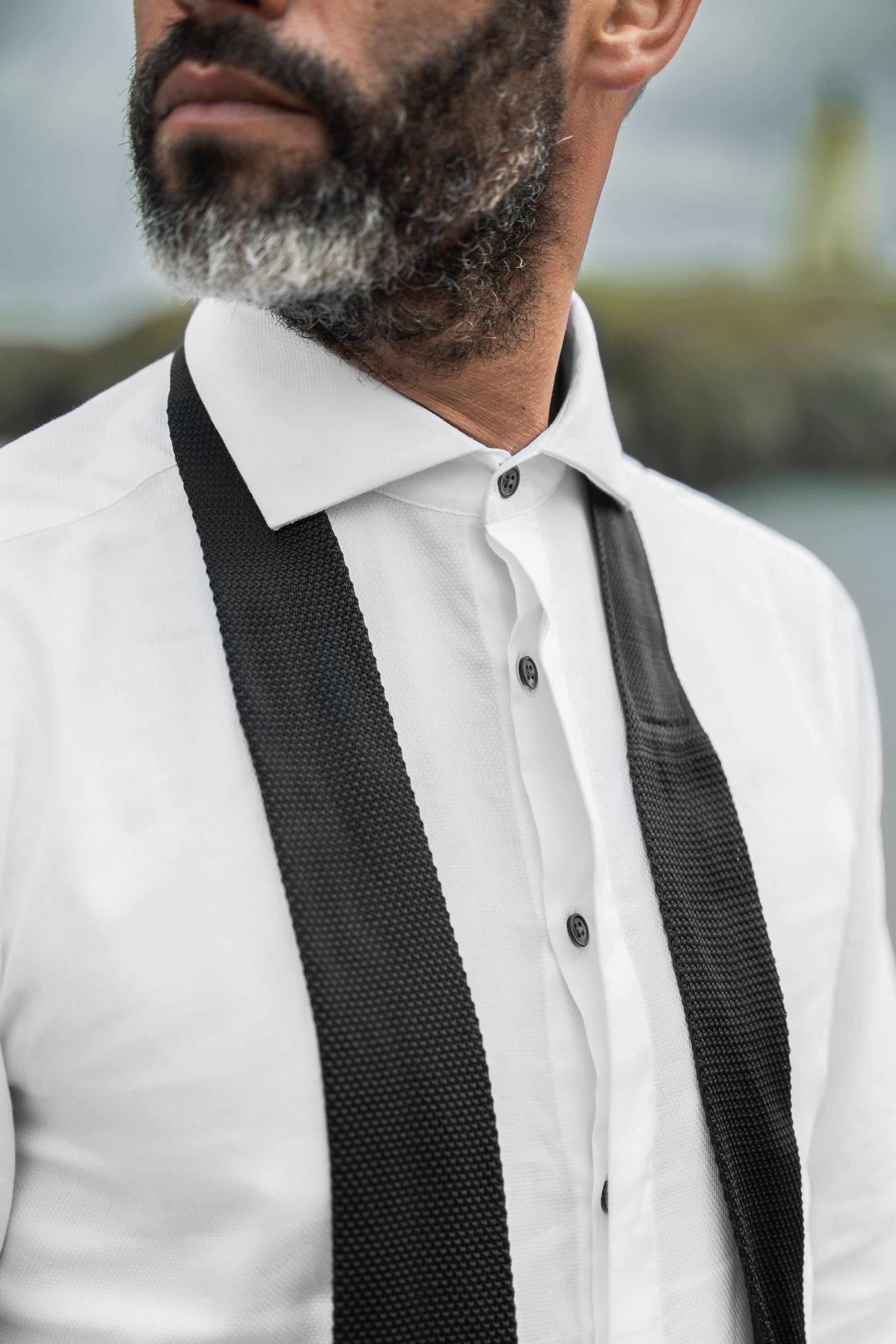 Mens Seneca White Cotton Classic Collar Formal Dress Shirt