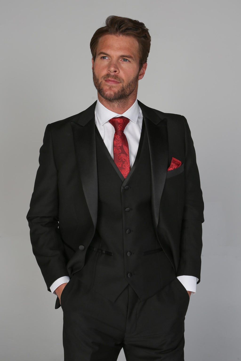 men’s tuxedo dinner suit tailored fit 3-piece formal set