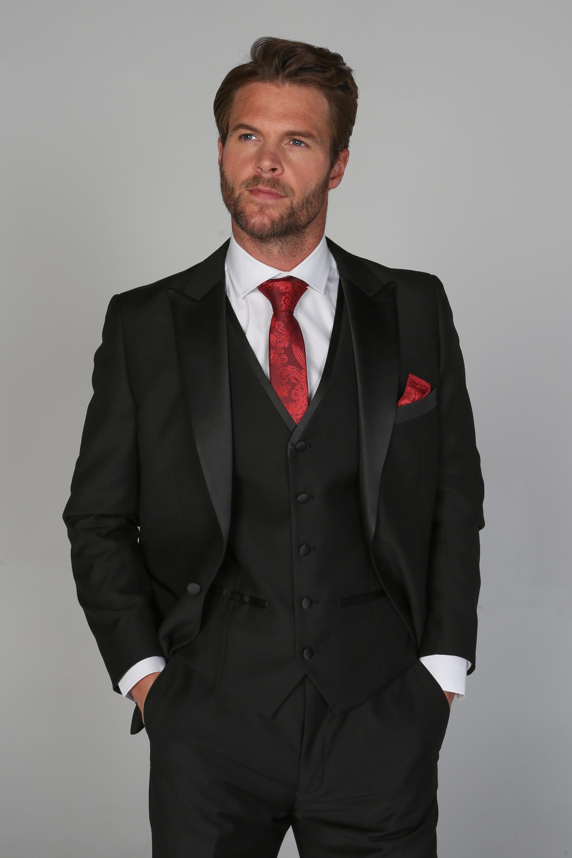 men’s tuxedo dinner suit tailored fit 3-piece formal set