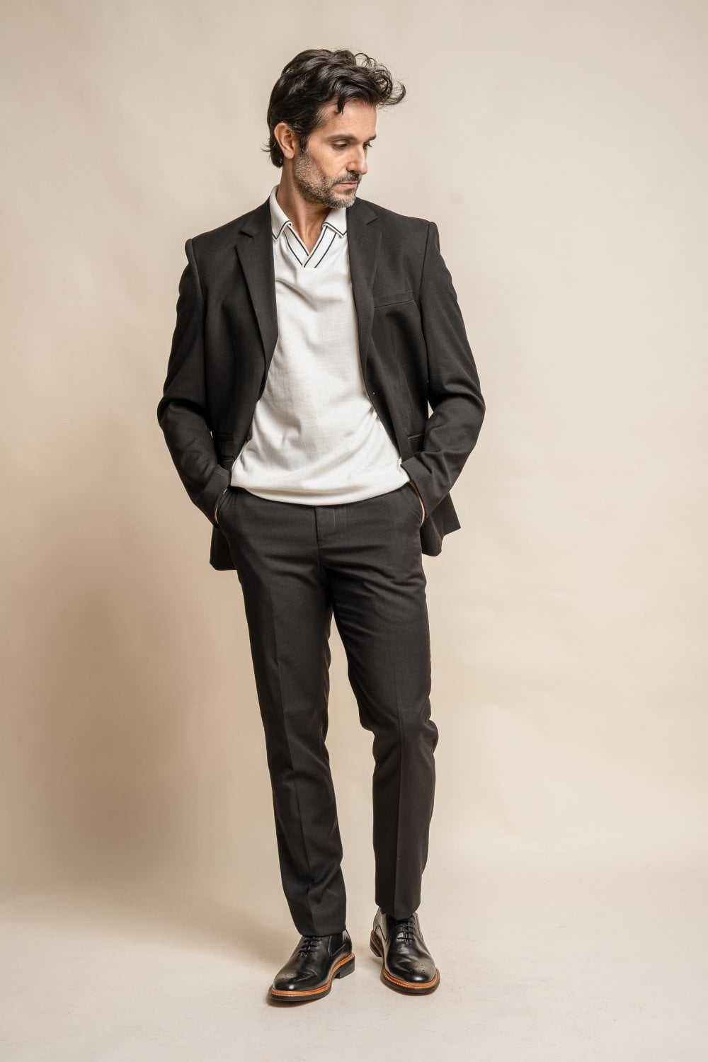 Mens Black Slim Fit Formal Suit Jacket MARCO