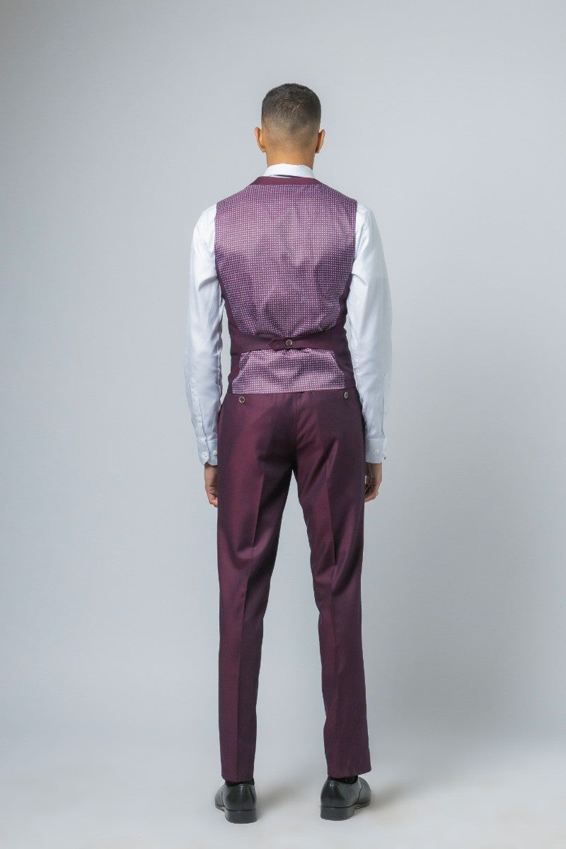 Lincoln Burgundy Men's Slim Fit Suit