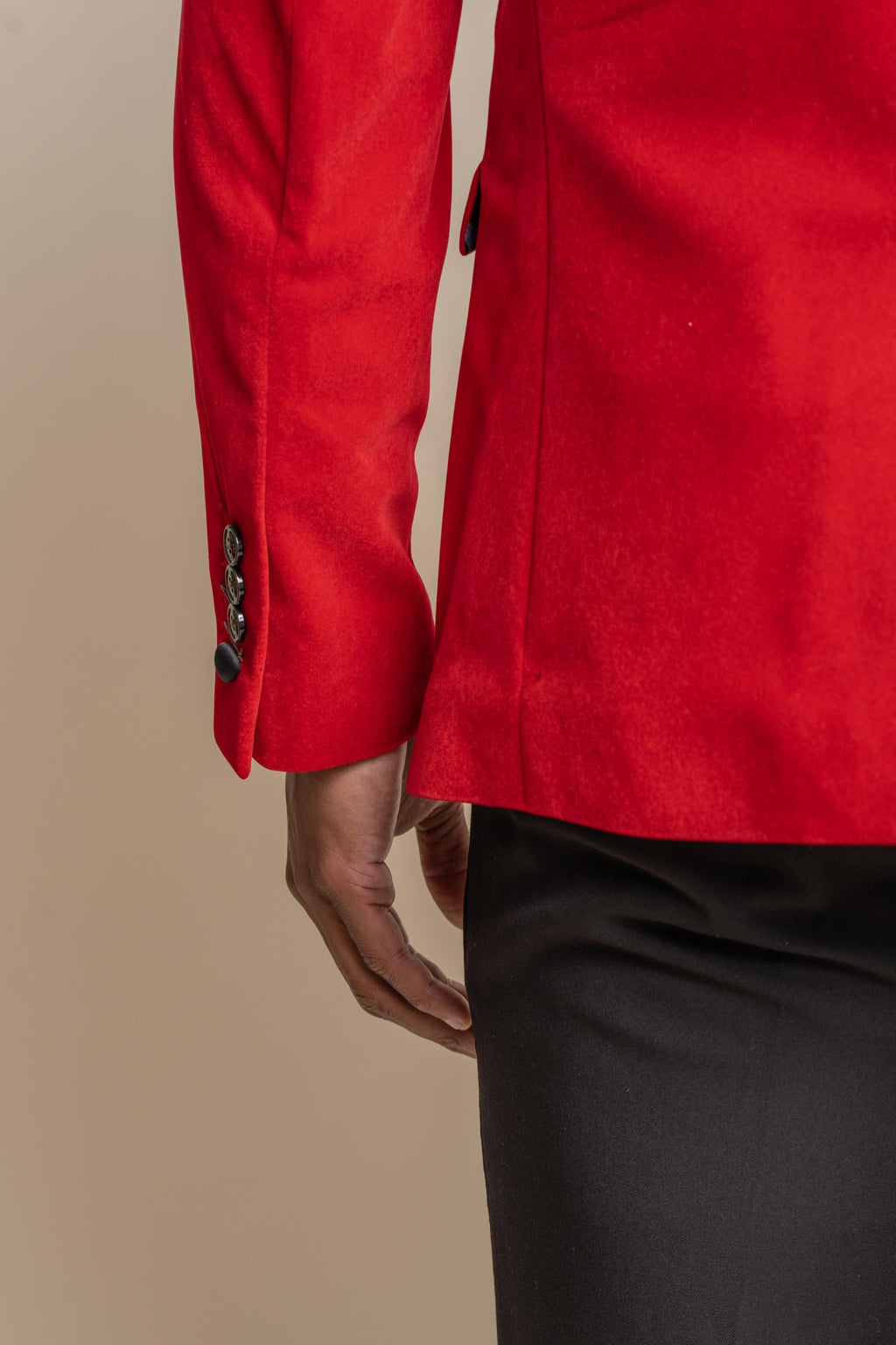 Mens Red Slim Fit Velvet Tuxedo Blazer ROSA