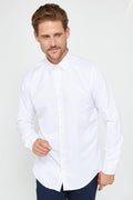 Men’s slim fit long sleeve dress shirt button cuffs