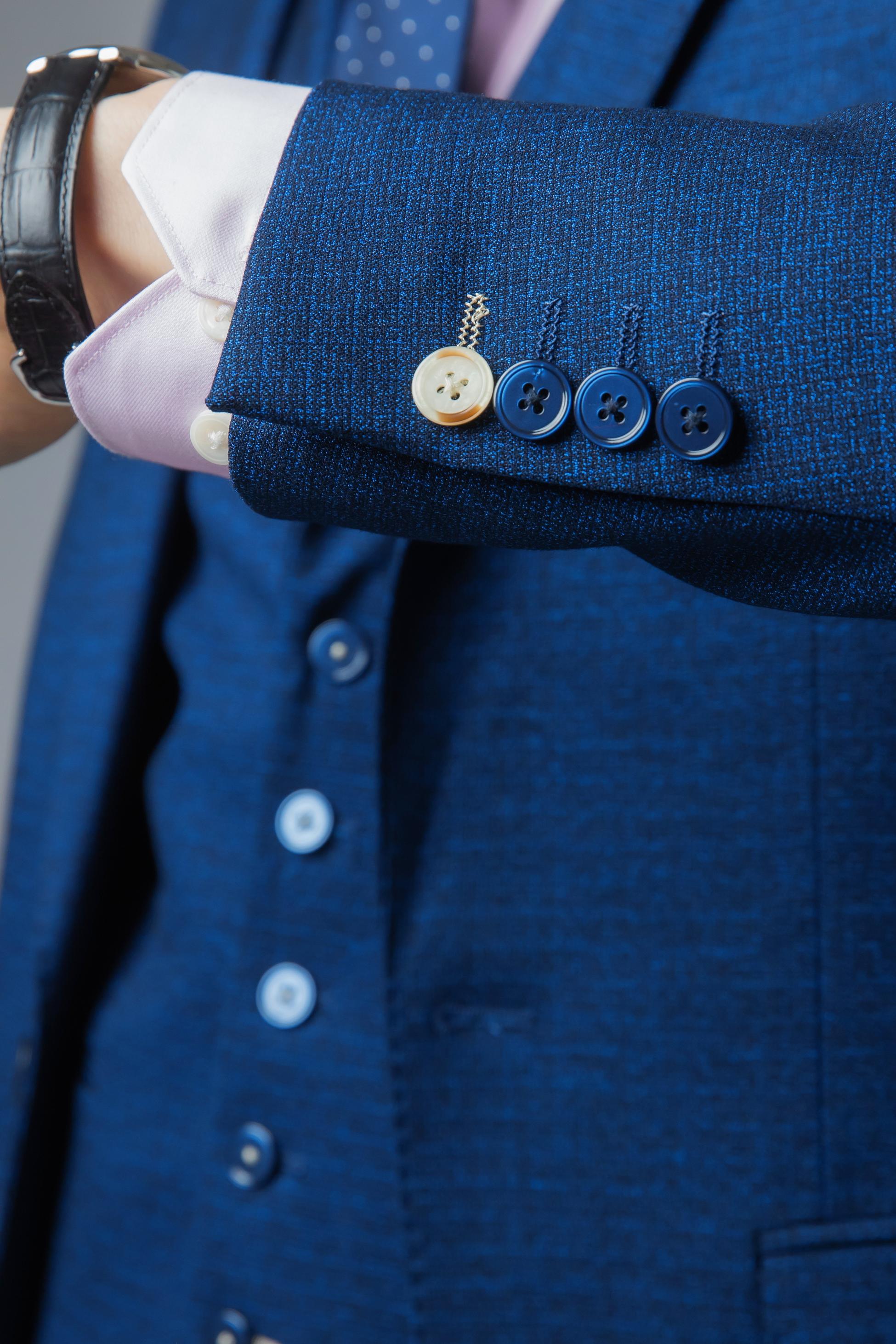Men’s Indigo Blue Slim Fit Suit Jacket MATEO